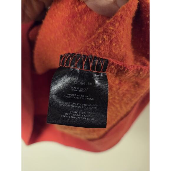 Vtg Volcom Hoodie Womens M Short Puff Sleeve Zip Up Stone Art Red Gray Surf - Picture 7 of 9